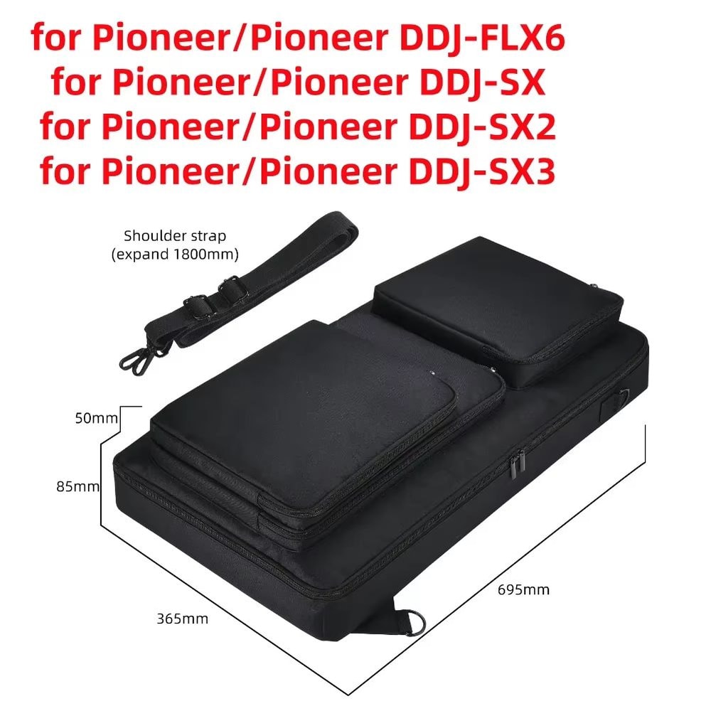 Shock Proof Carrying Case With Adjustable Shoulder Strap For Pioneer DDJ Controllers 7
