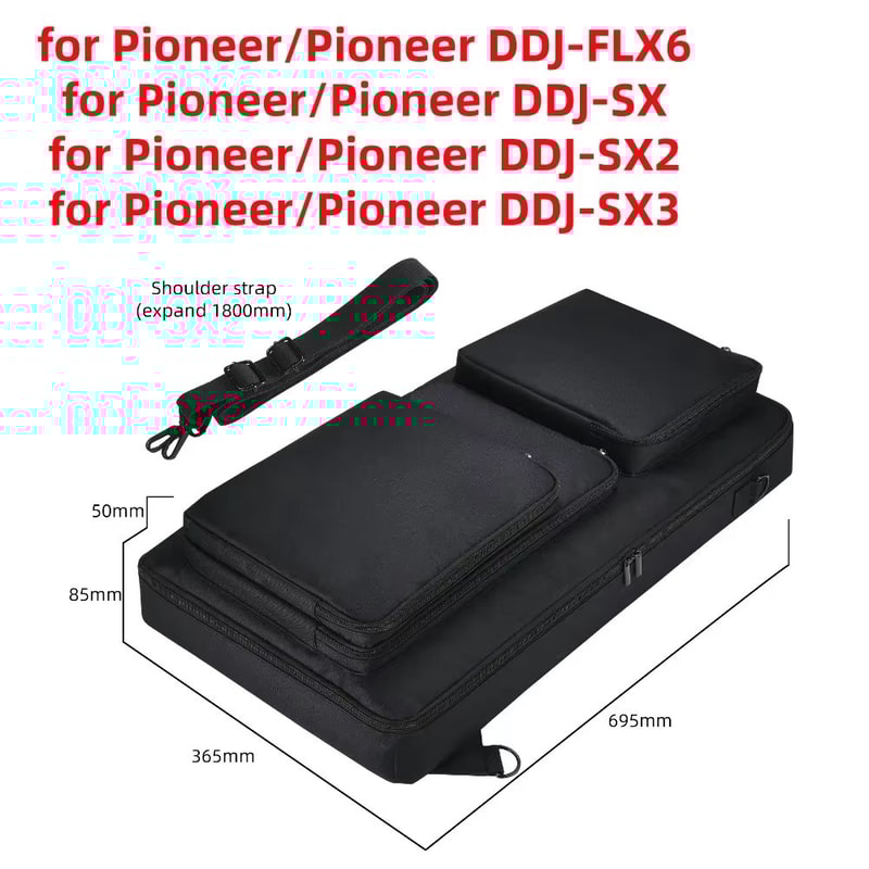 Shock Proof Carrying Case With Adjustable Shoulder Strap For Pioneer DDJ Controllers 7
