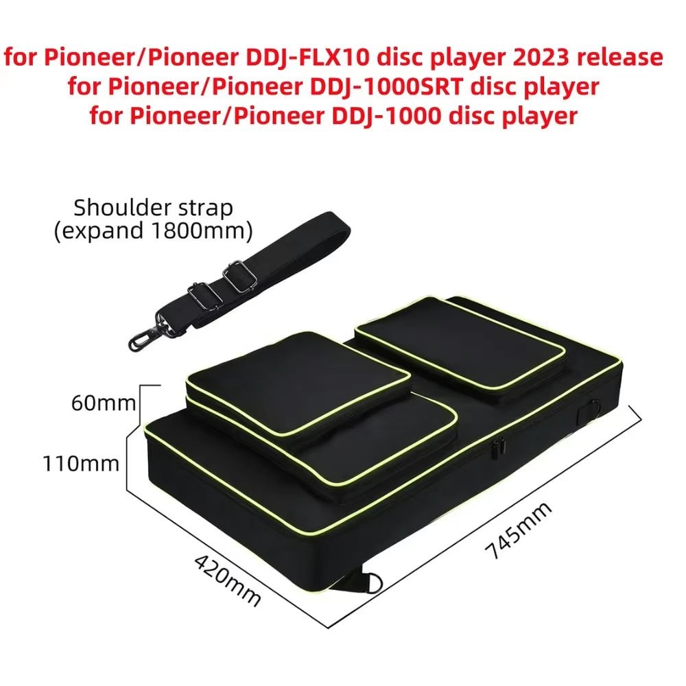 Shock Proof Carrying Case With Adjustable Shoulder Strap For Pioneer DDJ Controllers 8