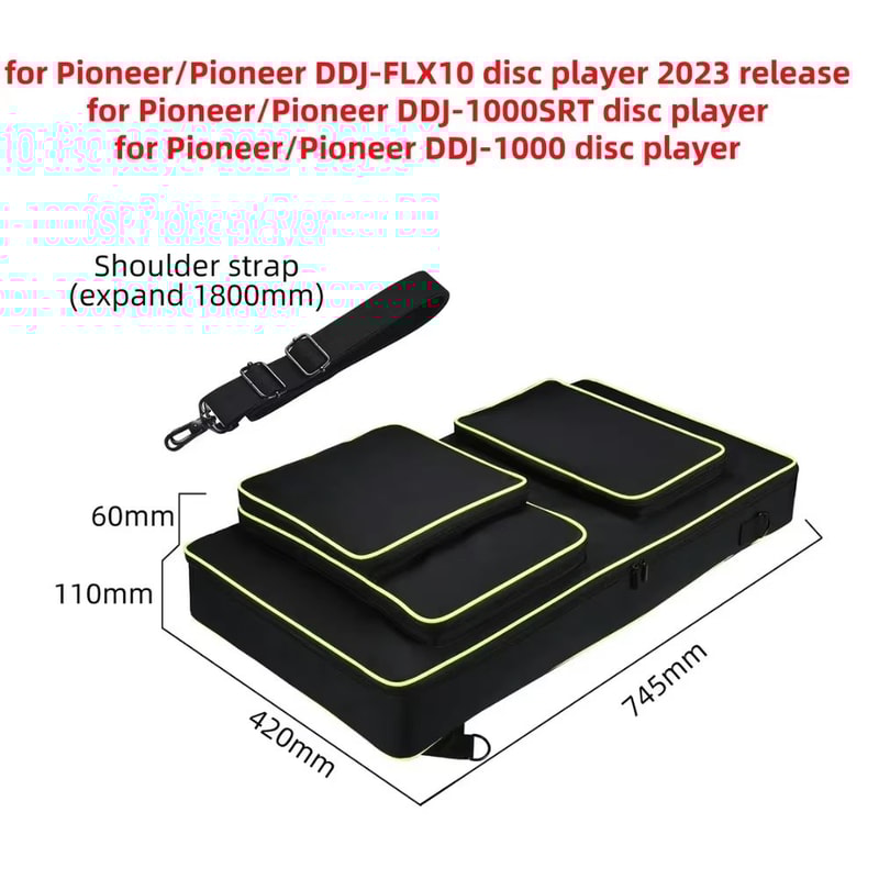 Shock Proof Carrying Case With Adjustable Shoulder Strap For Pioneer DDJ Controllers 8