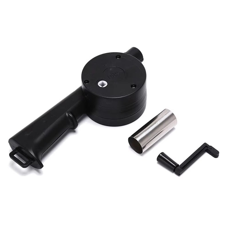 LMETJMA Manual Hand Crank BBQ Fan Air Blower For Faster Charcoal Ignition 4