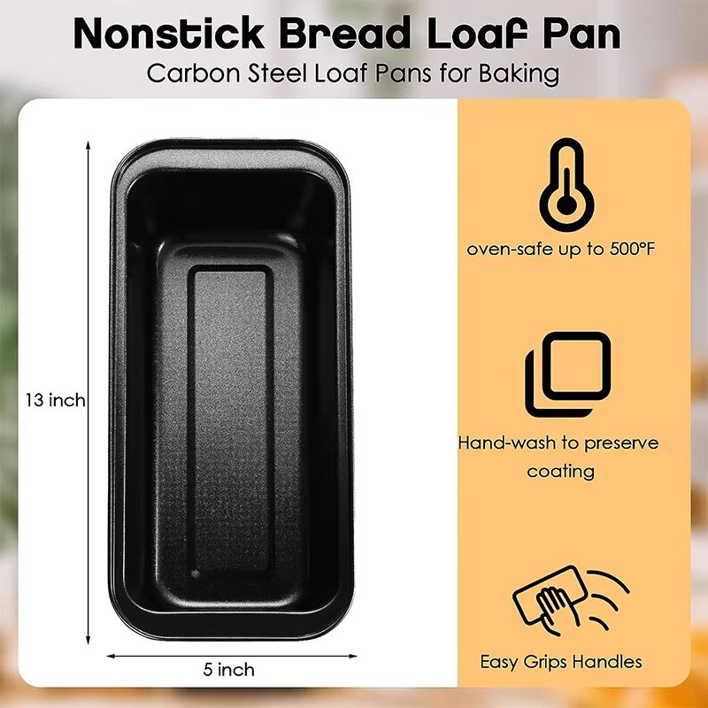 LMETJMA Nonstick Carbon Steel Bread Loaf Pan For Even Baking And Easy Release 1