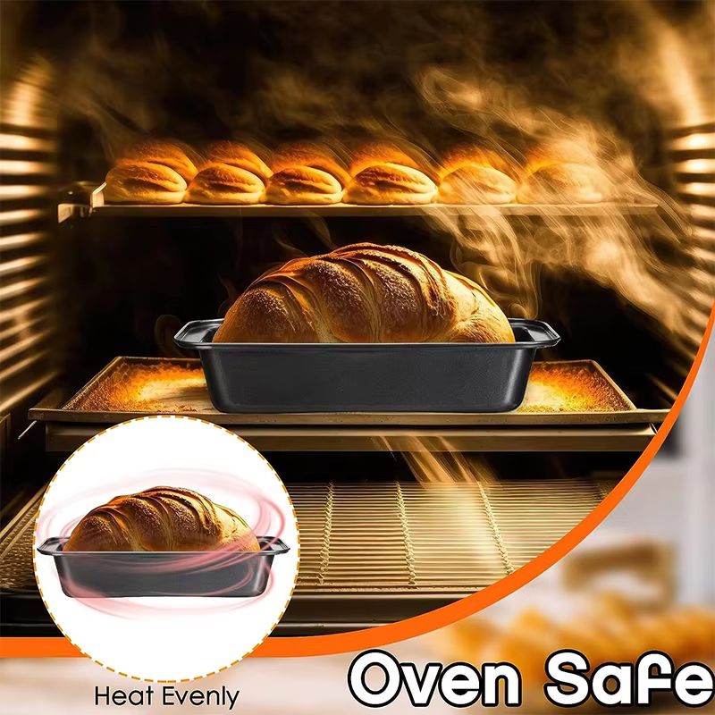 LMETJMA Nonstick Carbon Steel Bread Loaf Pan For Even Baking And Easy Release 2