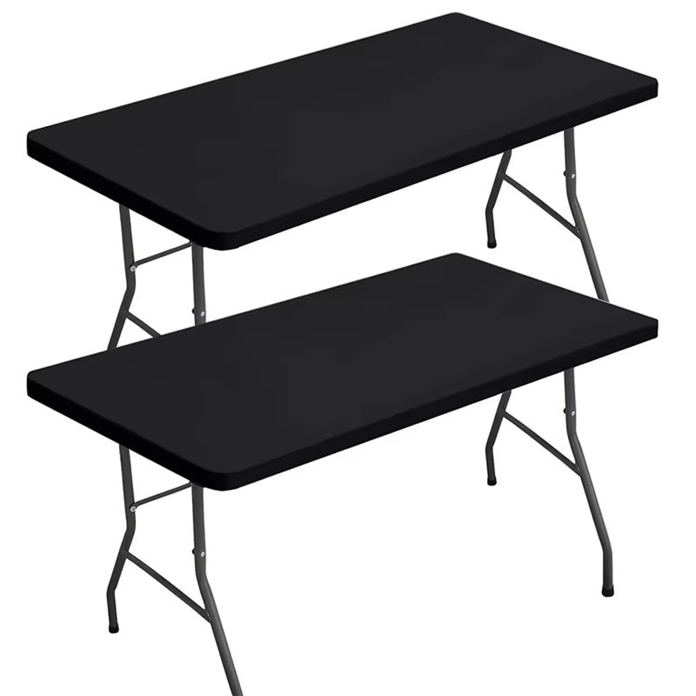 LMETJMA Elastic Fitted Rectangle Tablecloth For 6 Foot Tables 0