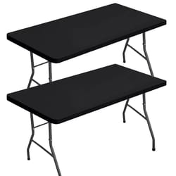 lmetjma elastic fitted rectangle tablecloth for 6 foot tables