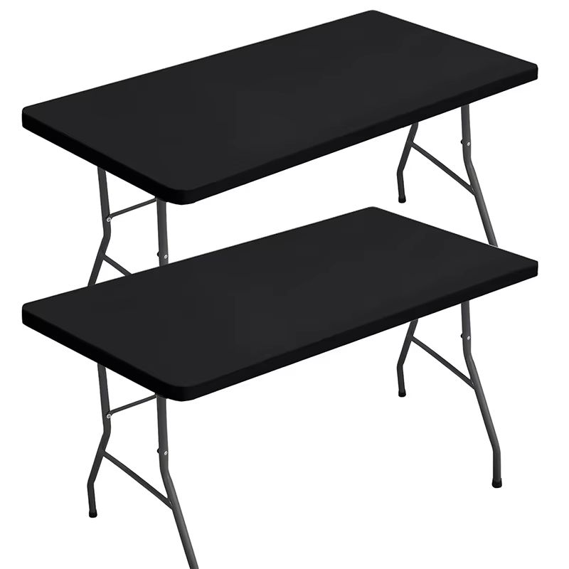 LMETJMA Elastic Fitted Rectangle Tablecloth For 6 Foot Tables 0