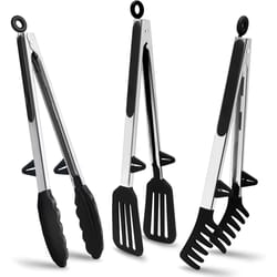 lmetjma silicone kitchen food tongs for nonstick cooking and serving