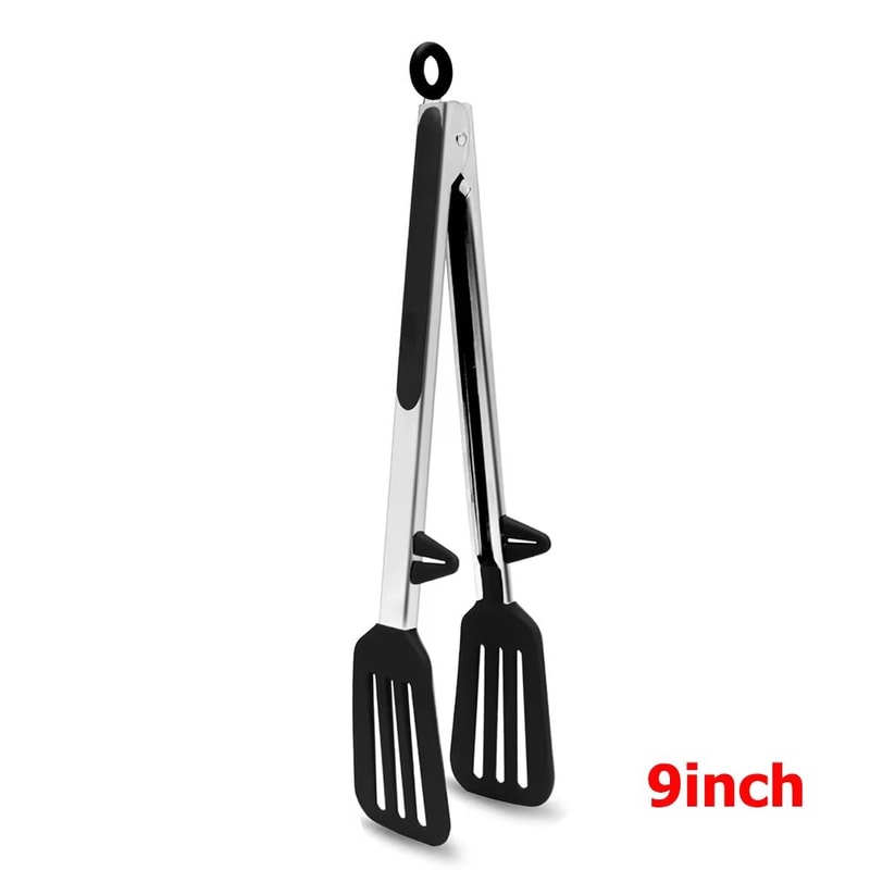 LMETJMA Silicone Kitchen Food Tongs For Nonstick Cooking And Serving 11