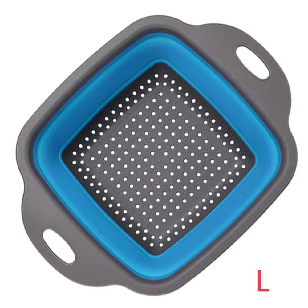 LMETJMA Square Collapsible Silicone Colander For Kitchen Draining And Rinsing 9