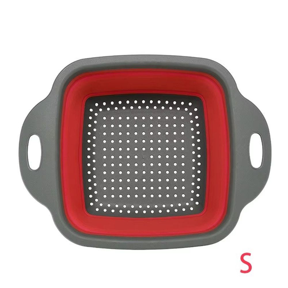 LMETJMA Square Collapsible Silicone Colander For Kitchen Draining And Rinsing 10