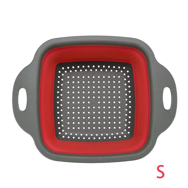 LMETJMA Square Collapsible Silicone Colander For Kitchen Draining And Rinsing 10