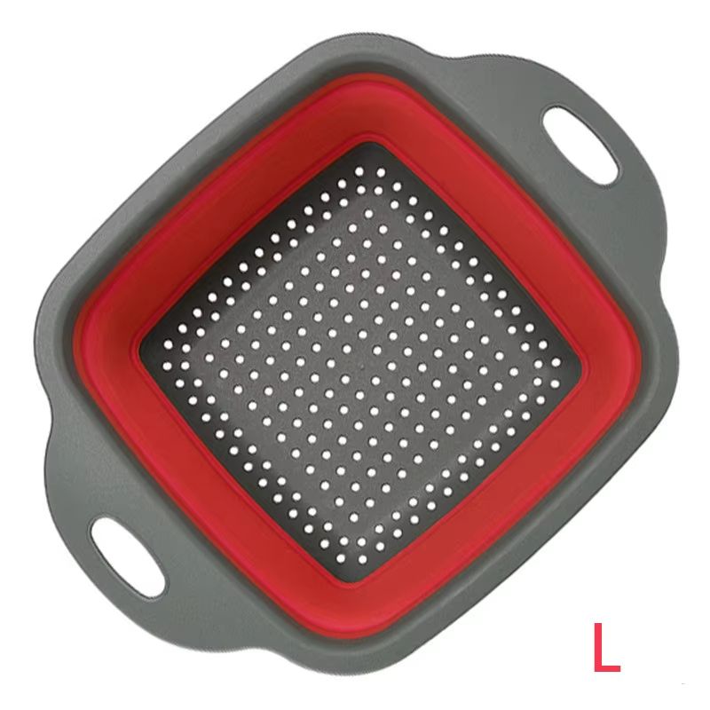 LMETJMA Square Collapsible Silicone Colander For Kitchen Draining And Rinsing 11