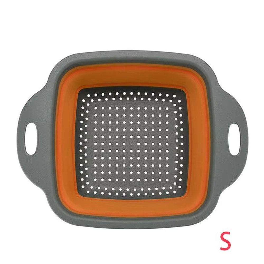 LMETJMA Square Collapsible Silicone Colander For Kitchen Draining And Rinsing 12