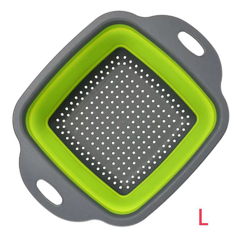 LMETJMA Square Collapsible Silicone Colander For Kitchen Draining And Rinsing 7