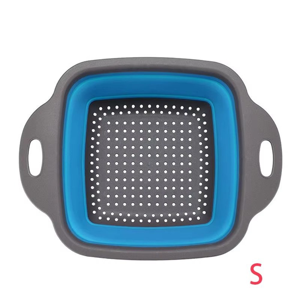 LMETJMA Square Collapsible Silicone Colander For Kitchen Draining And Rinsing 8