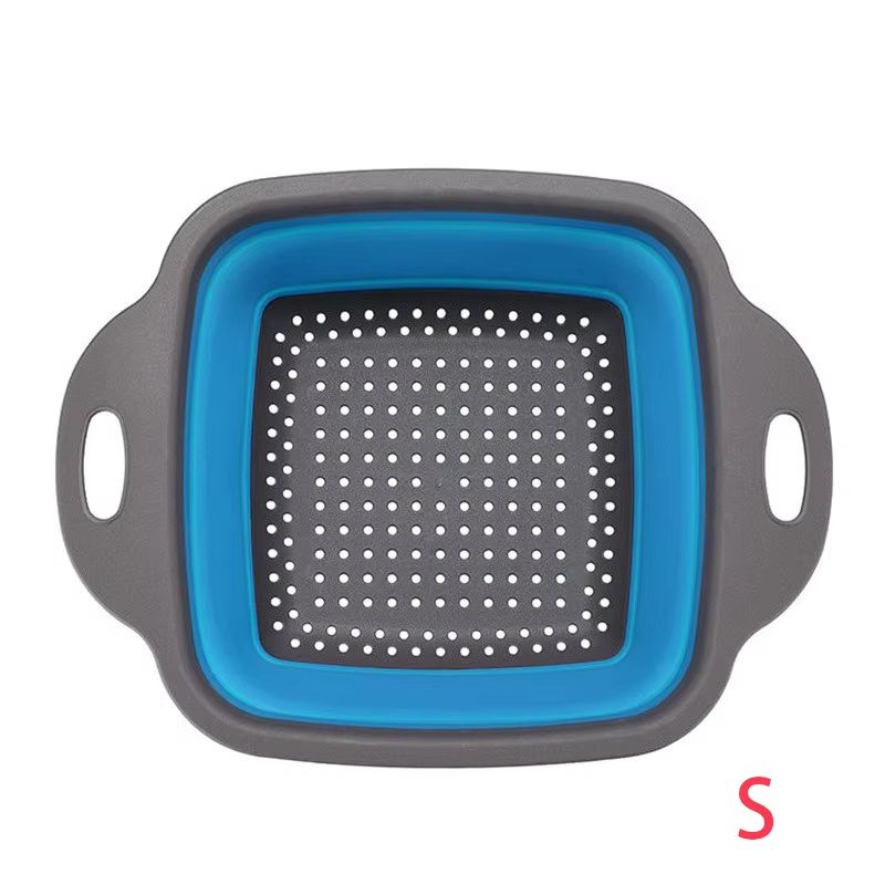 LMETJMA Square Collapsible Silicone Colander For Kitchen Draining And Rinsing 8