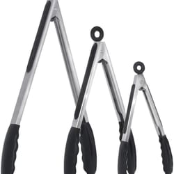 silicone tip stainless steel locking kitchen bbq tongs in multiple sizes