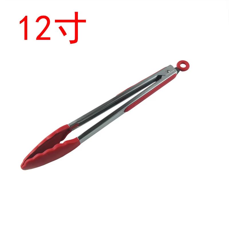 Silicone Tip Stainless Steel Locking Kitchen BBQ Tongs In Multiple Sizes 10