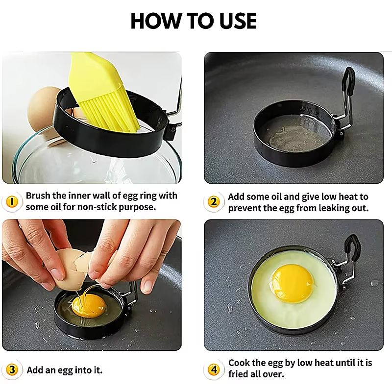 Professional Stainless Steel Egg Frying Ring For Perfect Round Eggs And Pancakes 2