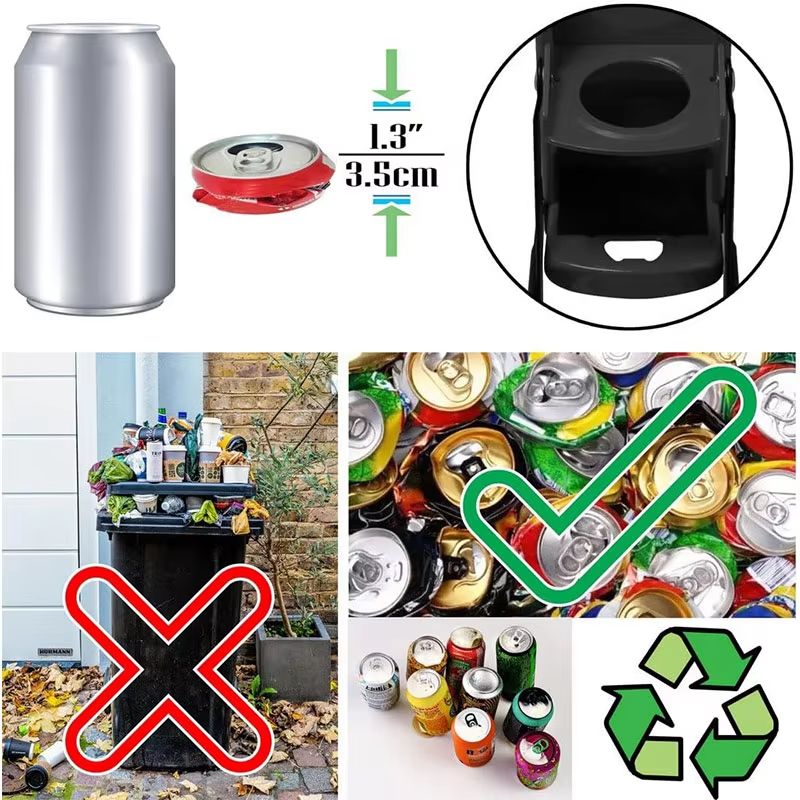 Heavy Duty Wall Mounted Can Crusher For 16 Oz Cans With Built In Bottle Opener 3
