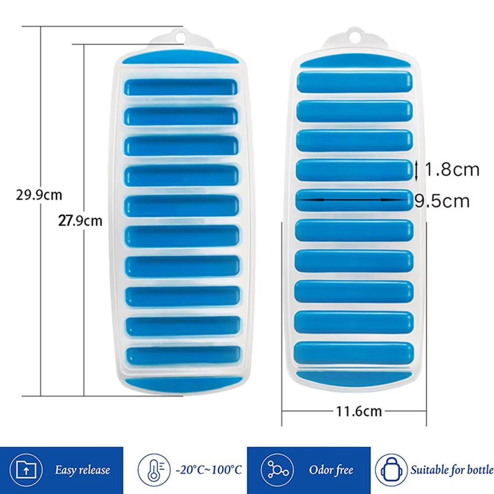 Pop Out Plastic Ice Stick Tray With Lid For Water And Sports Bottles 1