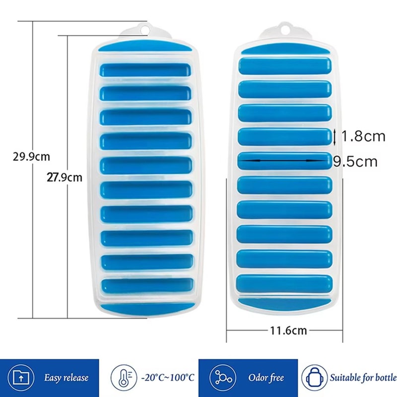 Pop Out Plastic Ice Stick Tray With Lid For Water And Sports Bottles 1