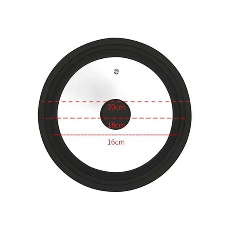 Multi Size Universal Tempered Glass Lid With Silicone Rim For Pots And Pans 6