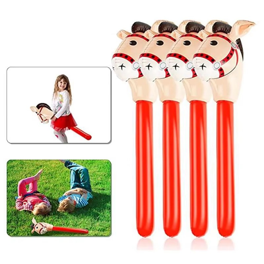 Inflatable Stick Horse Head Pony Balloon Toy Farm Animal Party Decoration For Kids And Events 3