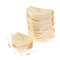 50 Piece Disposable Wooden Boat Plate Set Pine Wood Sushi Trays For Serving Snacks And Desserts 8