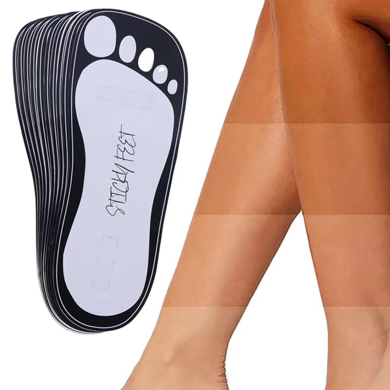 20 Piece Disposable Tanning Feet Pads Sticky Foot Protectors For Spray Tan And Self Tanning 1
