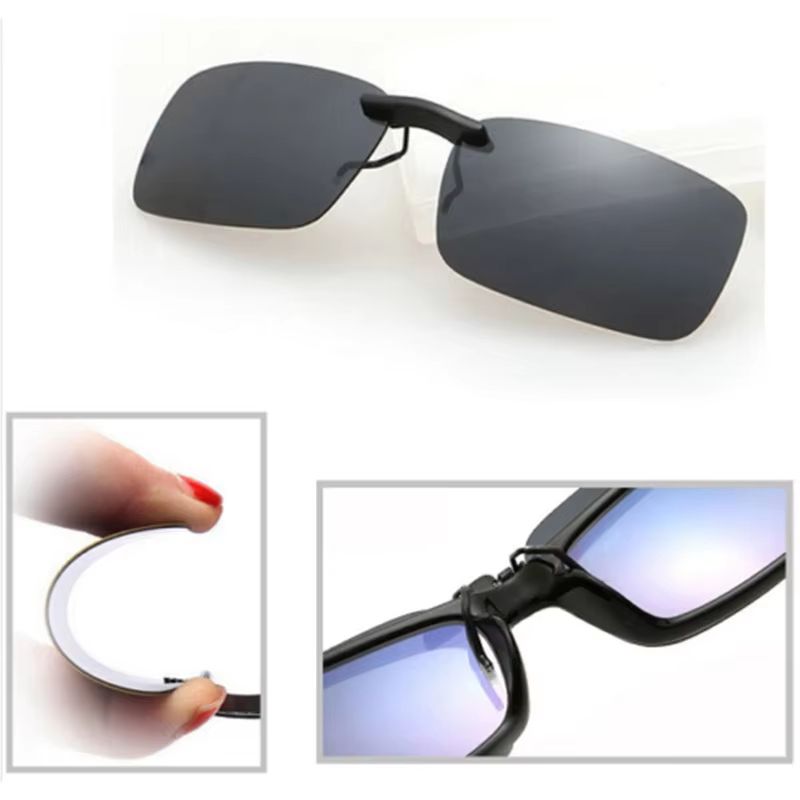 Polarized Clip On Sunglasses UV400 Day And Night Driving Glasses Attachment 1