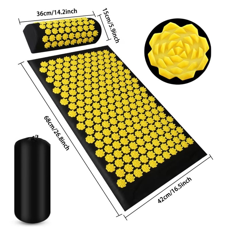 Acupressure Lotus Spike Massage Mat And Cushion Set For Neck Back Foot Relaxation And Yoga Recovery 1