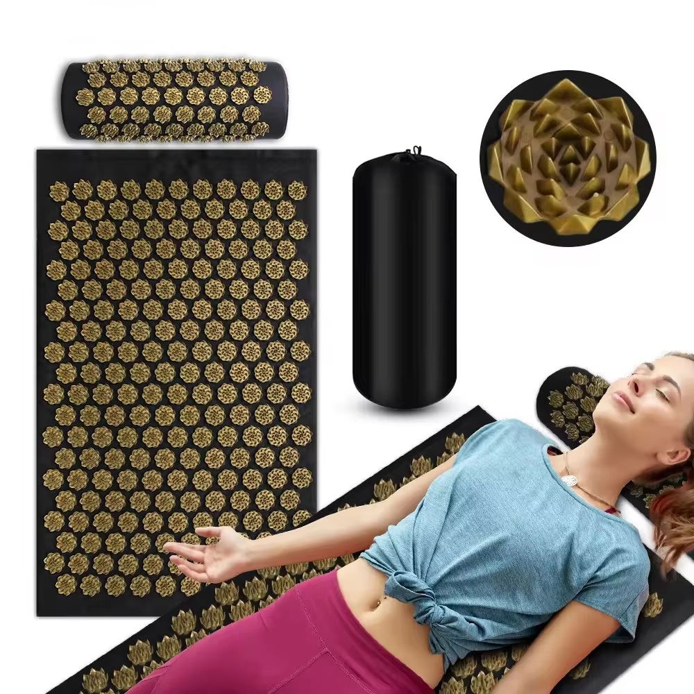 Acupressure Yoga Mat With Spike Cushion Kuznetsov Style Applicator For Full Body Massage And Fitnes 0