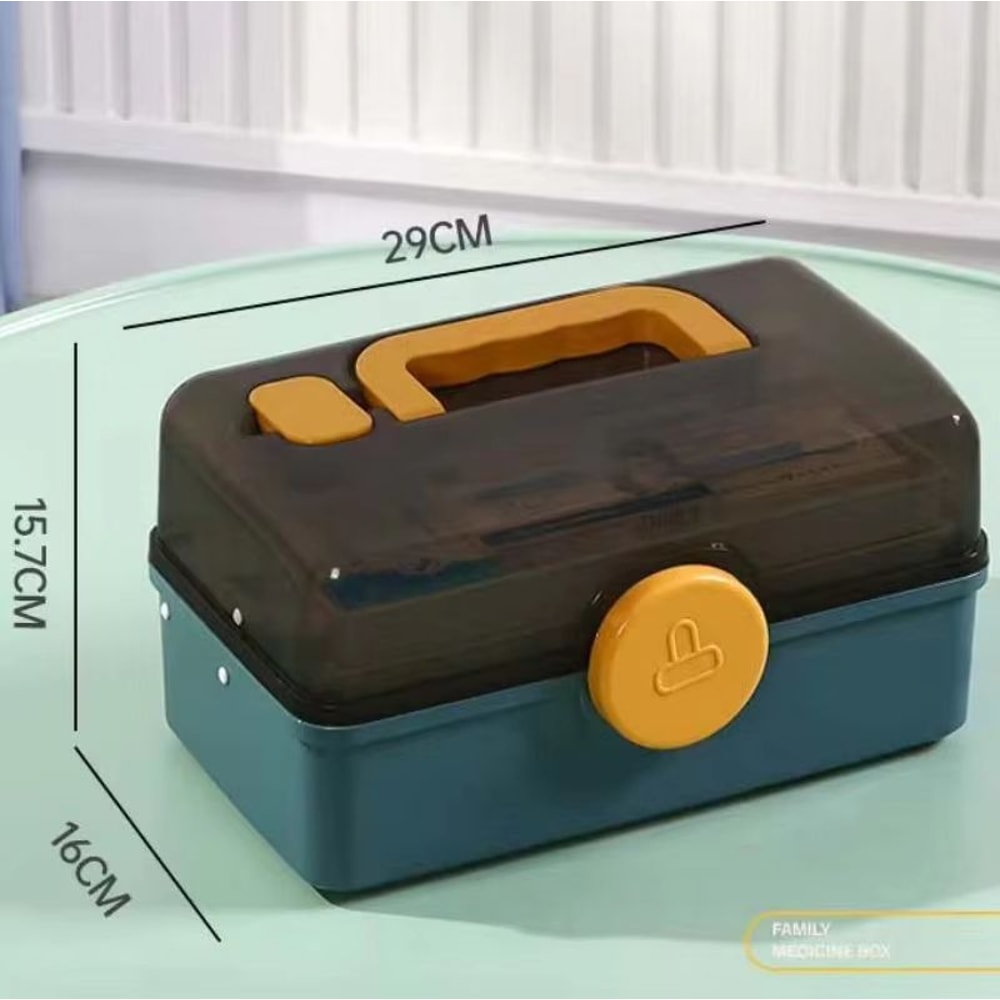 3 Layer Large Capacity Family Medicine Organizer Portable First Aid Storage Box With Handle 6