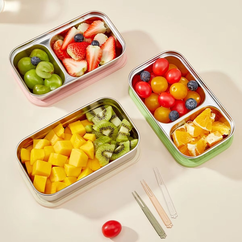WORTHBUY Portable 304 Stainless Steel Lunch Box Leak Proof Reusable Bento Box For Kids And Travel 1