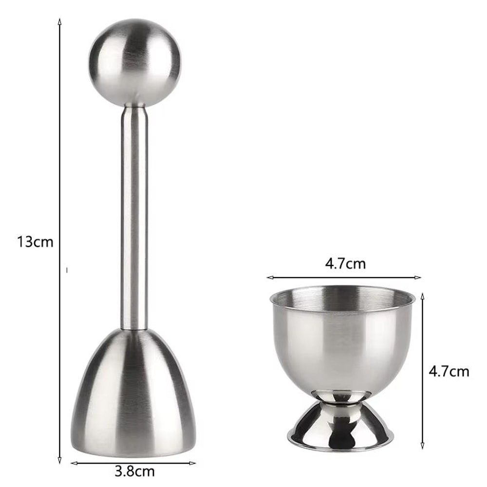 Stainless Steel Egg Shell Opener Egg Topper Cutter With Cup Holder For Hard And Soft Boiled Eggs 4