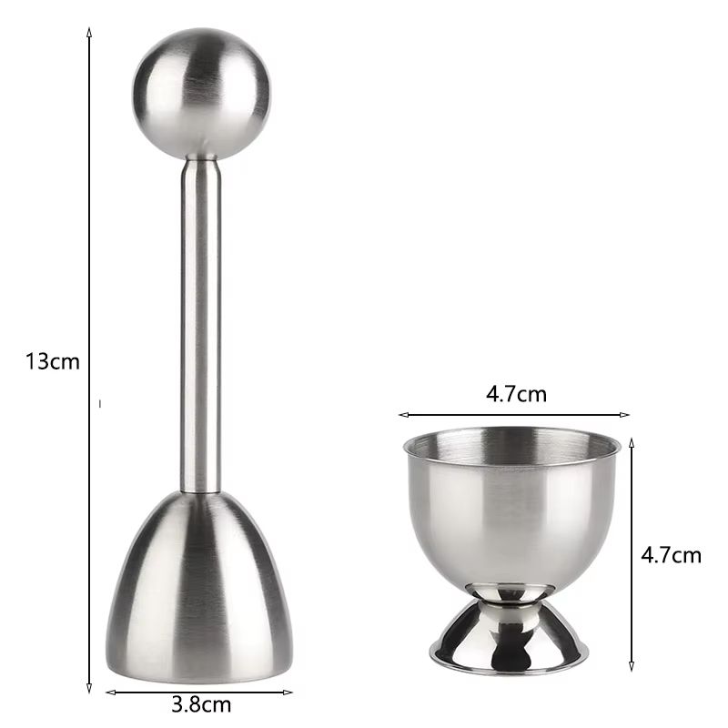 Stainless Steel Egg Shell Opener Egg Topper Cutter With Cup Holder For Hard And Soft Boiled Eggs 4