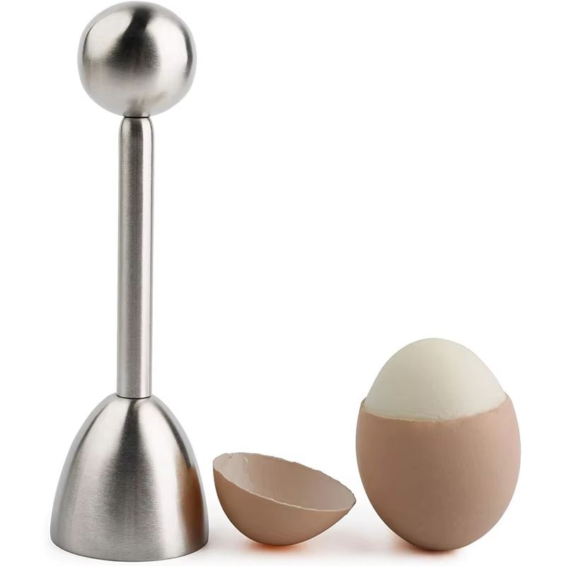 Stainless Steel Egg Shell Opener Egg Topper Cutter With Cup Holder For Hard And Soft Boiled Eggs 7