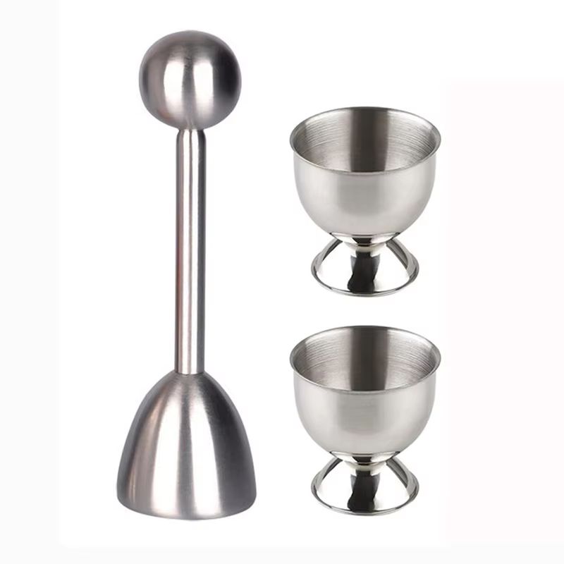 Stainless Steel Egg Shell Opener Egg Topper Cutter With Cup Holder For Hard And Soft Boiled Eggs 8