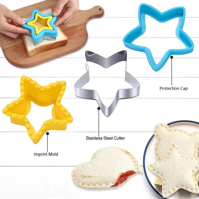 Kids Sandwich Cutter And Sealer Set Star And Dinosaur Shape Lunch Bento Maker 1