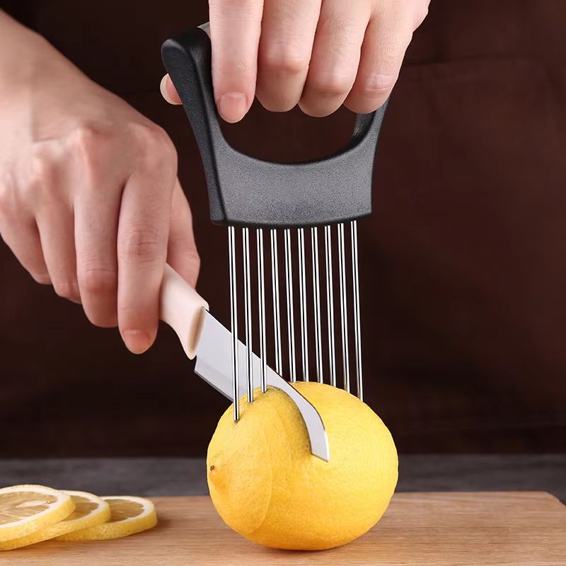 Stainless Steel Onion Cutter Vegetable Slicer And Chopping Holder For Safe Kitchen Prep 1