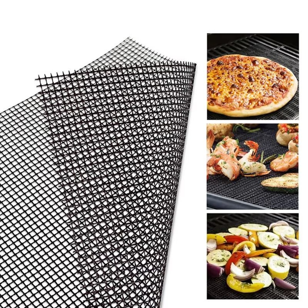 Reusable BBQ Grill Mat Non Stick Barbecue Mesh Sheet For Grilling Baking And Outdoor Cooking 0