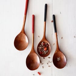 japanese style wooden spoon set small dessert soup and coffee spoons for everyday tableware