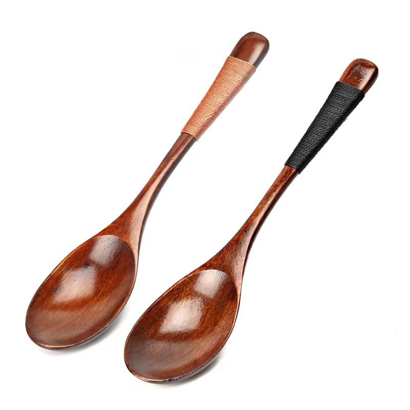 Japanese Style Wooden Spoon Set Small Dessert Soup And Coffee Spoons For Everyday Tableware 9