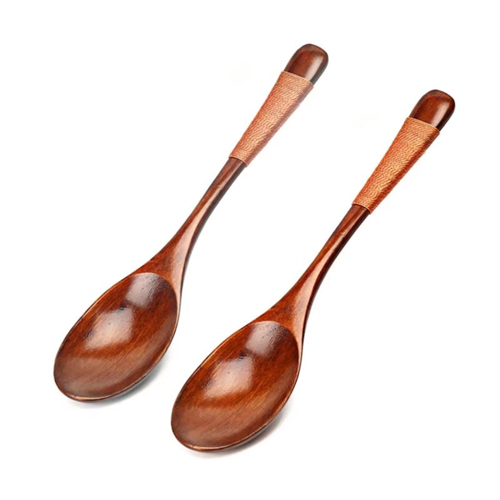 Japanese Style Wooden Spoon Set Small Dessert Soup And Coffee Spoons For Everyday Tableware 7
