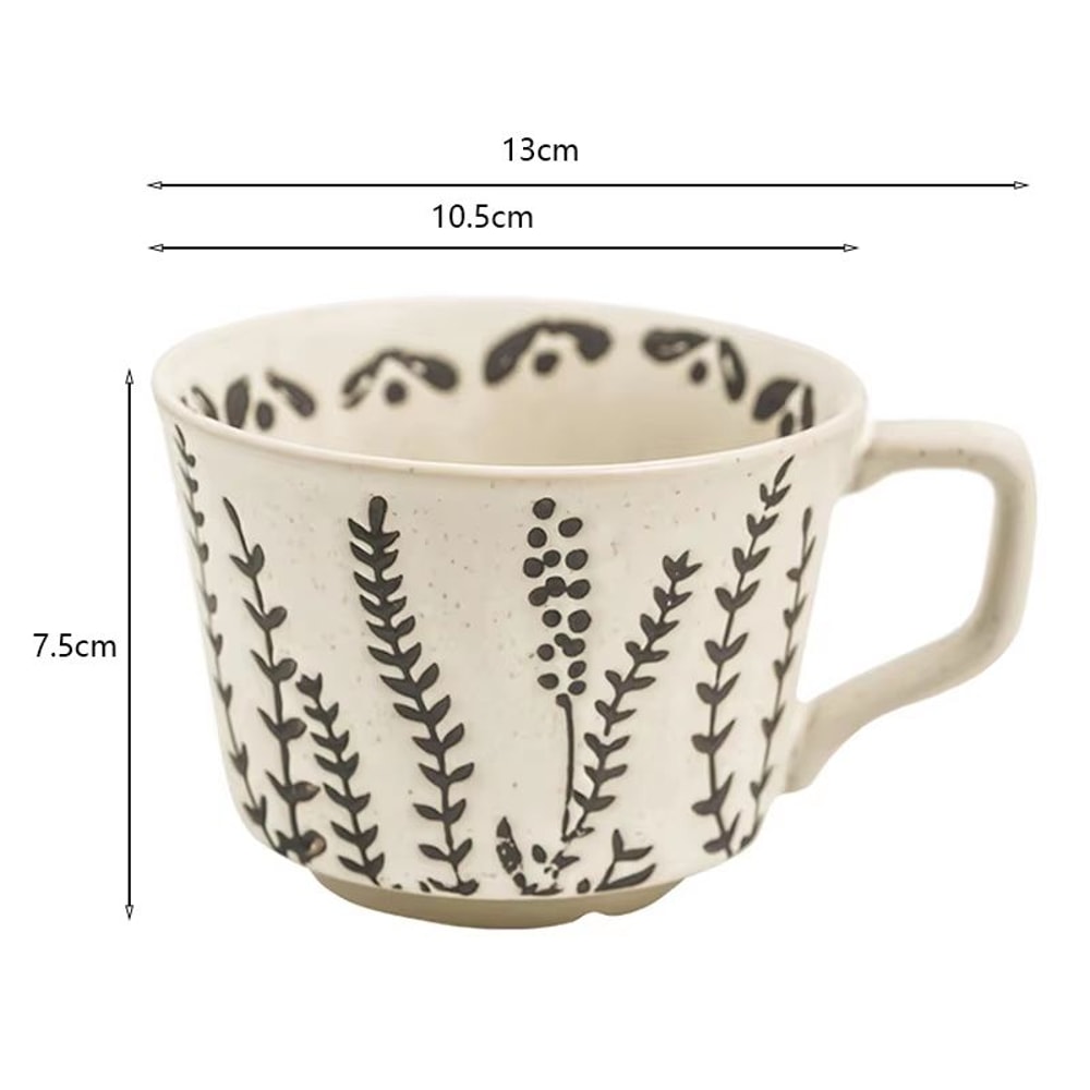 Ceramic Coffee Mug Leaf Pattern Porcelain Tea Cup For Home And Office Use 5