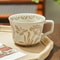 Ceramic Coffee Mug Leaf Pattern Porcelain Tea Cup For Home And Office Use 7
