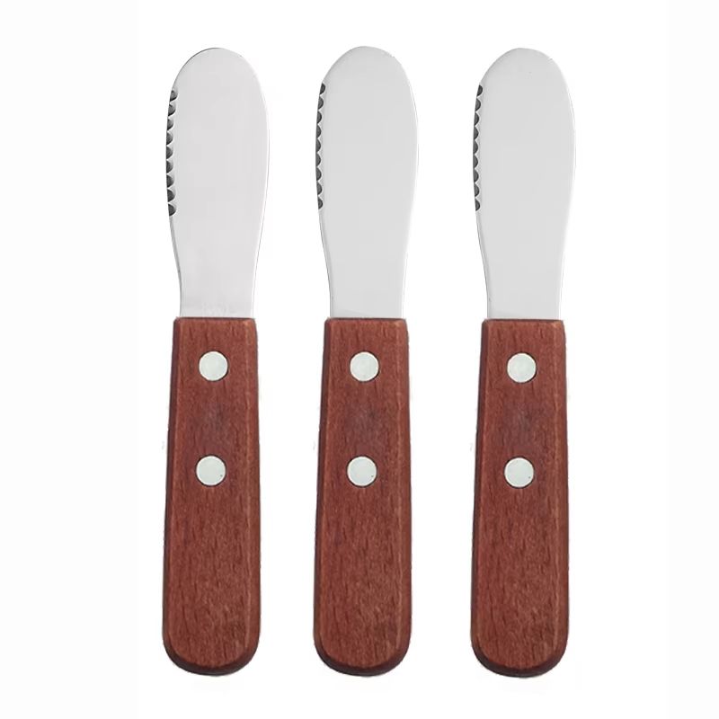 2 Piece Butter Knife Set Wooden Handle Jam And Cheese Spreaders For Kitchen And Kids Use 9