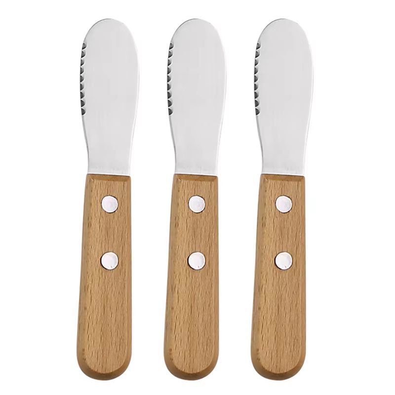 2 Piece Butter Knife Set Wooden Handle Jam And Cheese Spreaders For Kitchen And Kids Use 10