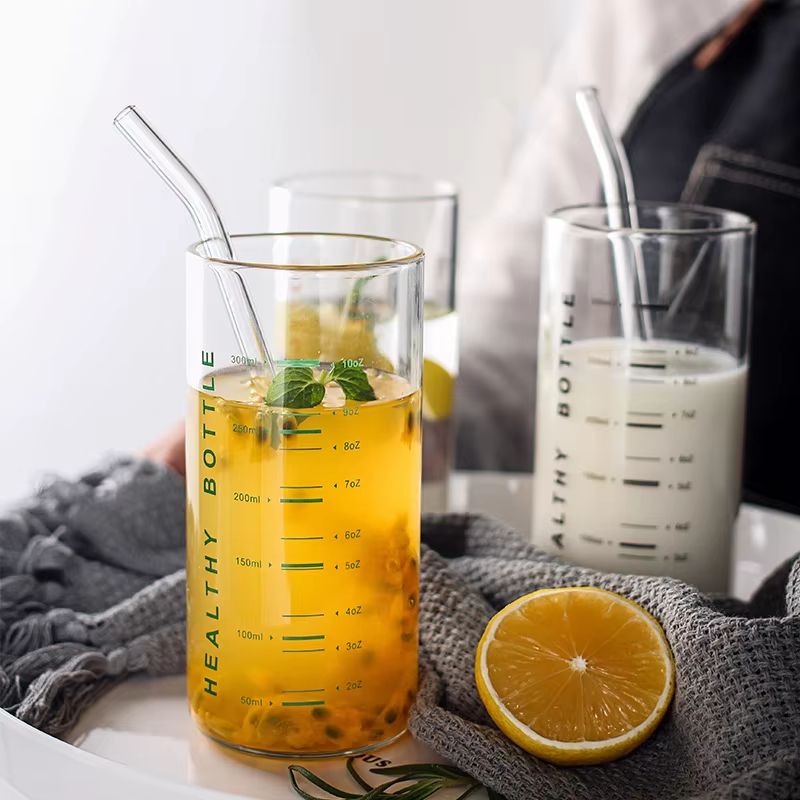 Graduated Glass Cup Clear Measuring Drinking Glass For Coffee Tea Milk And Juice 1